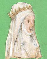 Portrait of Alice de la Pole Portrait of Alice de la Pole wearing a white dress and white head-dress and gold tiara decoration.
