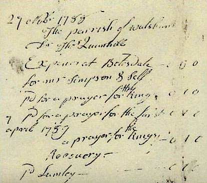A receipt for payment of one shilling for a prayer for the king’s recovery refers to the “madness” of King George III.