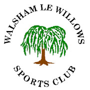 Colour drawing of willow tree in roundel with text Walsham-le-Willows Sports Club