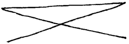 Simple line drawing of a very flattened X with a line joining the two top tips of the lines.