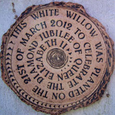 Commemorative plaque made by local potter Rob Wheeler for the Queen's Diamond Jubilee, 2012